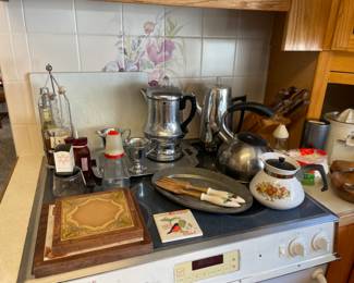 Corning Teapot and Utensils