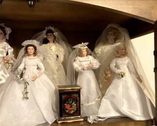 large collection of dolls