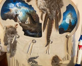 Native American art on hide