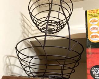 Black Onyx 2- tier fruit bowl