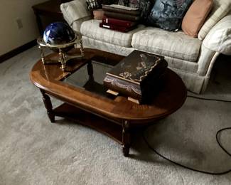 Oval coffee table. World globe