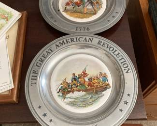 COLLECTON OF PEWTER PLATES THE GREAT AMERICAN REVOLUTION