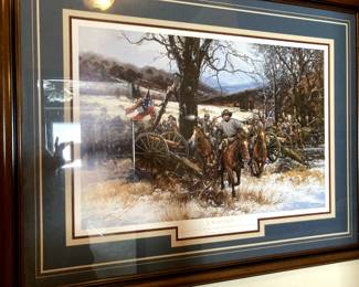 JOHN PAUL STRAIN FRAMED MILITARY ART PRINTS "THE VALLEY "
