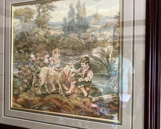 Rare Vintage framed Tapestry