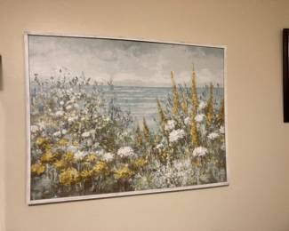 Coastal wildflowers on canvas