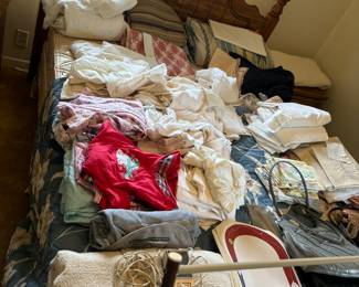 Vintage slips, woman’s thermals, ladies pajamas, few sheets still left
