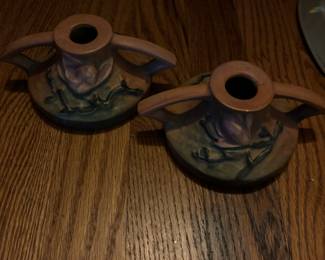 Roseville pr Magnolia candle holders