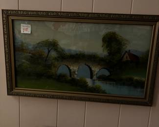 Pr of reverse paintings