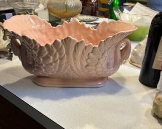 Large pink swan bowl