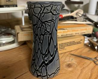 Signed art glass vase