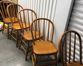 six very old chairs. my great grandparents everyday chairs. 