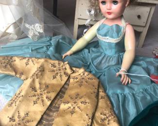 1950's Miss Revlon Bride doll with furniture and trousseau. See more pictures