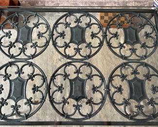 Iron and glass coffee table