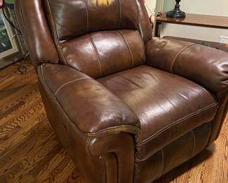 Electric leather recliner.