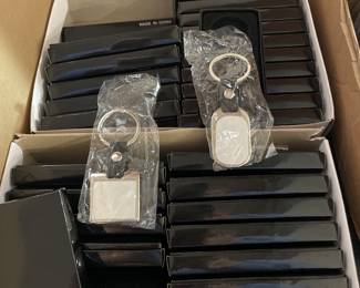 Oval and Square Sublimatable Keychains with White Insert - 3-5/8" x 1-3/8".  Made with high-quality stainless steel, aluminum, and leather. Comes in a gift box.