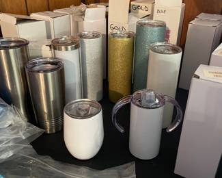Sublimation double insulated tumblers, stainless steel, glitter