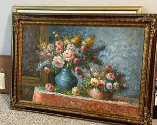 IMPRESSIONIST PAINTED FLORAL STILL LIFE, SIGNED 'T. DENVER'