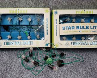 Vintage Radiant Spun Glass Star Bulb Christmas Lights