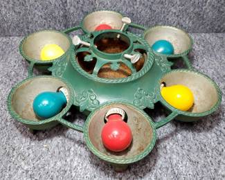 Vintage Cast Iron Light Up Christmas Tree Stand
