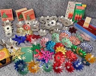 Vintage Foil and Tin Bulb Reflectors, Match Books, Flame Bulbs