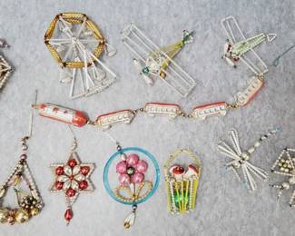Vintage Artisan Czhech Glass and Bead Ornaments