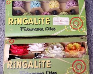 Vintage Ringalite Futurama Rose and Snow Ice Ball Lights