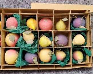 Vintage Hand Made Czech Fruit Ornaments