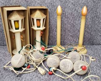 Mid Century Electric Candles and Colored Ball Lights