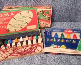 Antique Noma and Mid Century Amico Christmas Lights
