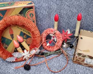 Mid Century Noma Candles, Chennille Wreaths