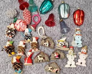 Vintage Glass, Pinecone Craft Gnomes Ornaments