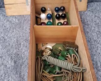 Antique Christmas Lights in Original Wooden Box