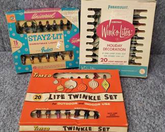 Vintage Timco, Paramount and StayzLit Christmas Lights