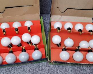 Vintage Fluorescent Christmas Bulbs Multi Color