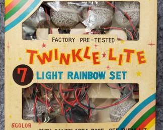 Vintage Twinklelite Rainbow Christmas Lights in Original Box