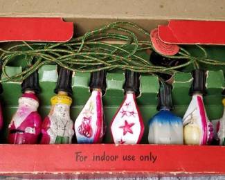 Mid Century Reliance Westinghouse Figural Christmas Lights in Original Box