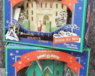 Shiny Brote Christopher Radco Lightable Sparkle Town Cardboard Houses