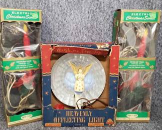 Vintage Angel Tree Topper, Electric Candle Sconces