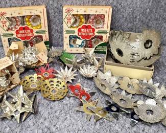 Vintage Tin Metal Christmas Bulb Reflectors