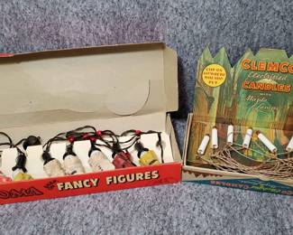 Mid Century Clemco and Noma Novelty Christmas Lights Original. Boxes