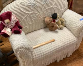 Child chenille love seat