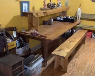 2 bench drop sides wood tbl 195