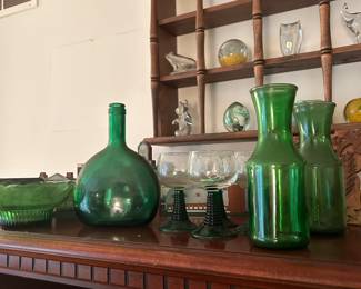 Vintage Green Glass