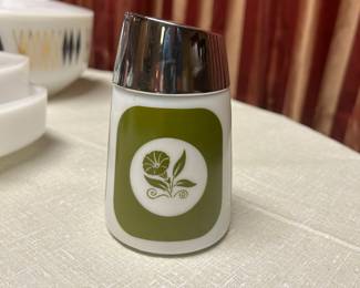 Vintage 60s Dripcut Starline Sugar Shaker Green White Morning Glory