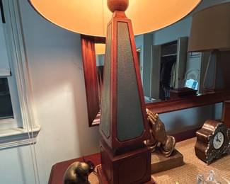 Pair Huge Vintage Wood lamps