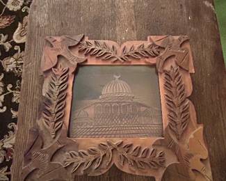 Vintage Teak Wood Carved Picture Frame
