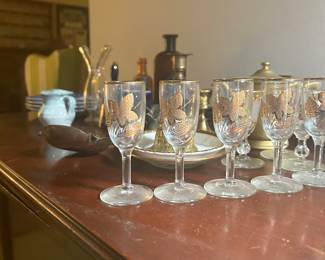 VINTAGE LIBBEY Gold Leaf