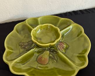 Vintage MCM Los Angeles Potteries California chip and dip serving tray 1960's