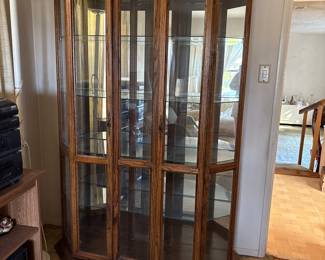 Solid wood  display curio cabinet 