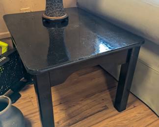 Black lacquered side table (pair)